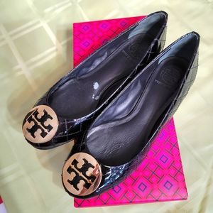 Tory Burch Ballet Flats shoes in Black leather and size 7.5